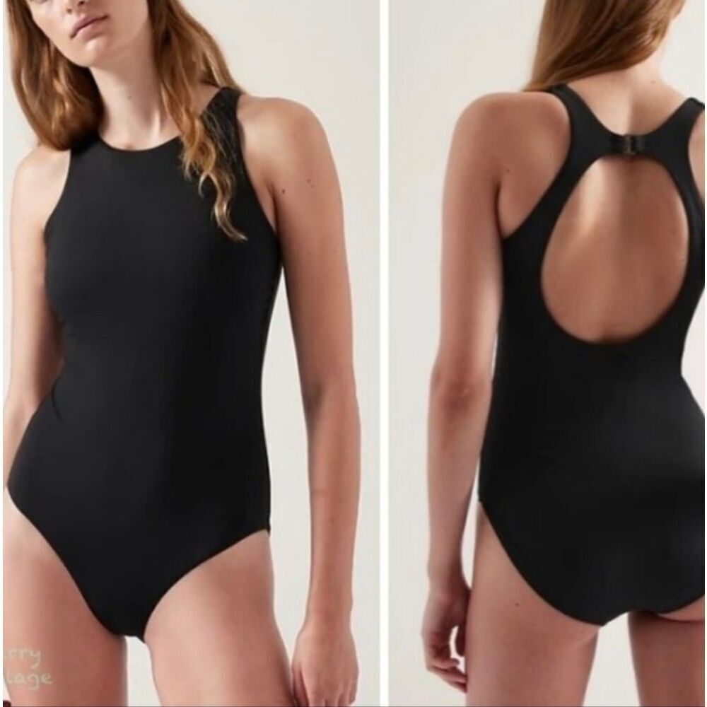 Athleta Maldives One Piece Swimsuit Black XXS Nwt